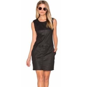 Current/Elliot Black Coated Shirt Dress.